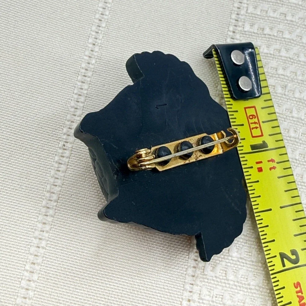 Vintage Hallmark Hoot Black Orange Yellow Wise Ole' Owl Hallowen Brooch Pin